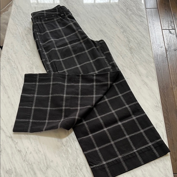 Madewell Pants - Madewell Black and White Windowpane Plaid Patterned Pants